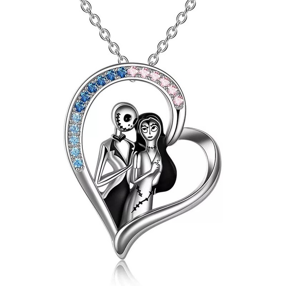 Nightmare Before Christmas Necklace Jack and Sally Meant to be. - Picture 5 of 16